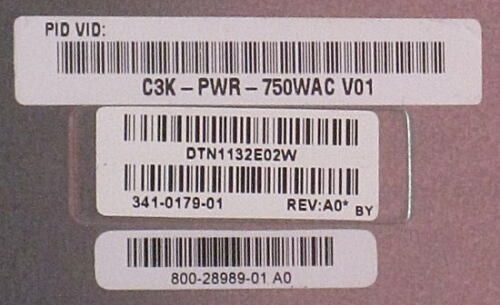 catalyseur de secours 3750-E/3560-E/RPS 2300 de Cisco C3K-PWR-750WAC d'alimentation d'énergie du serveur 750W